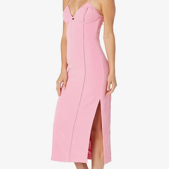 NWOT BARDOT TAILORED MIDI DRESS IN PINK SORBT Size 12/XL - Picture 4 of 14